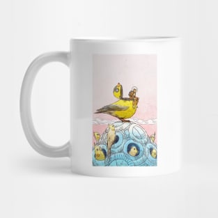 Cat in Bird Town Mug